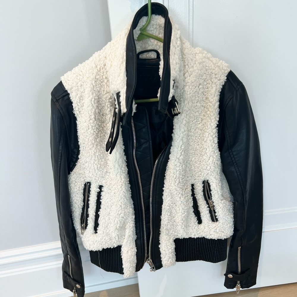 Blank NYC Faux Sherpa Moto Jacket